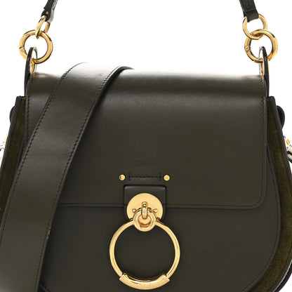 Chloe Calfskin Suede Large Tess Bag Deep Forest 8 of 14