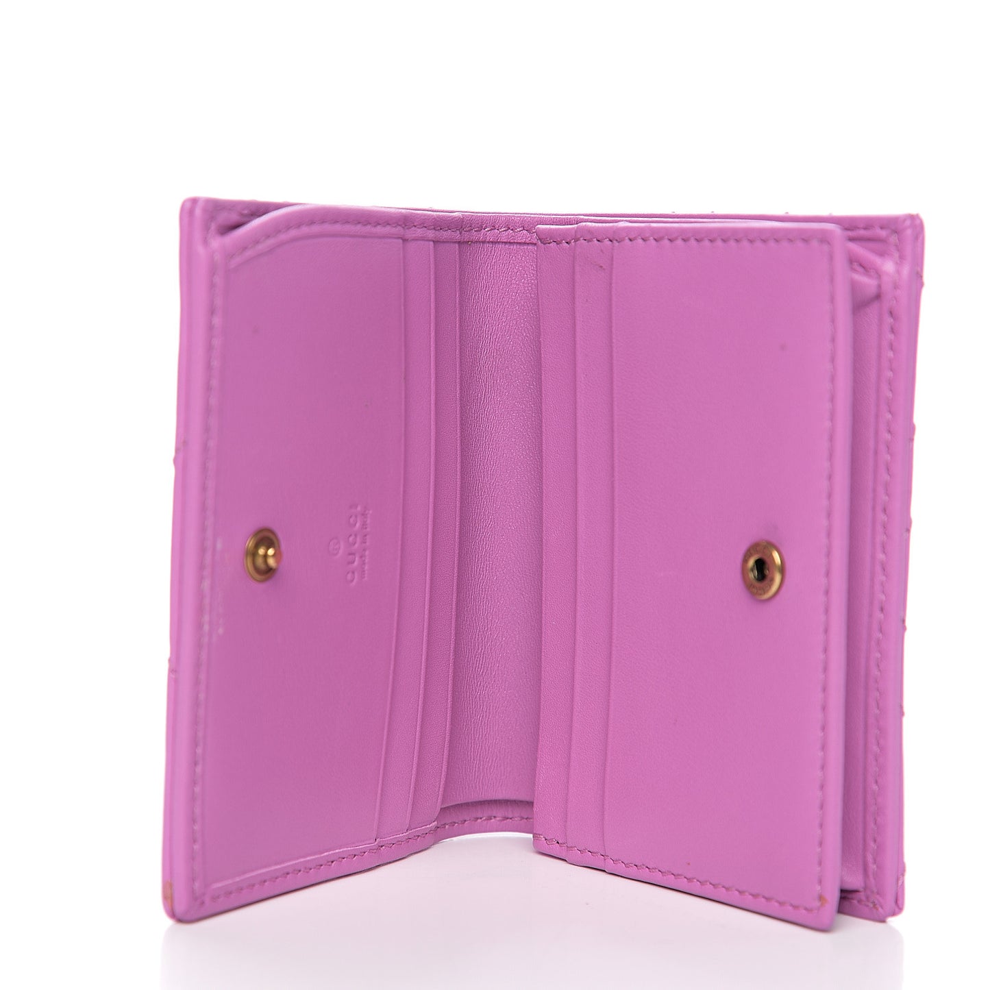 Calfskin Matelasse GG Marmont Card Case Candy Mousse