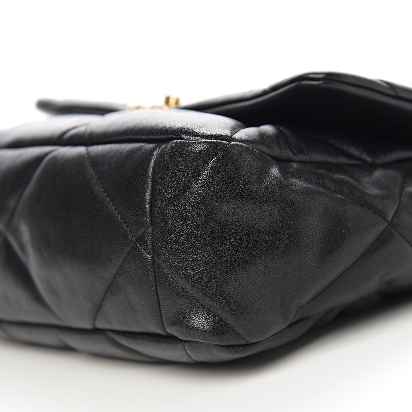 Lambskin Quilted Large 19 Flap Black