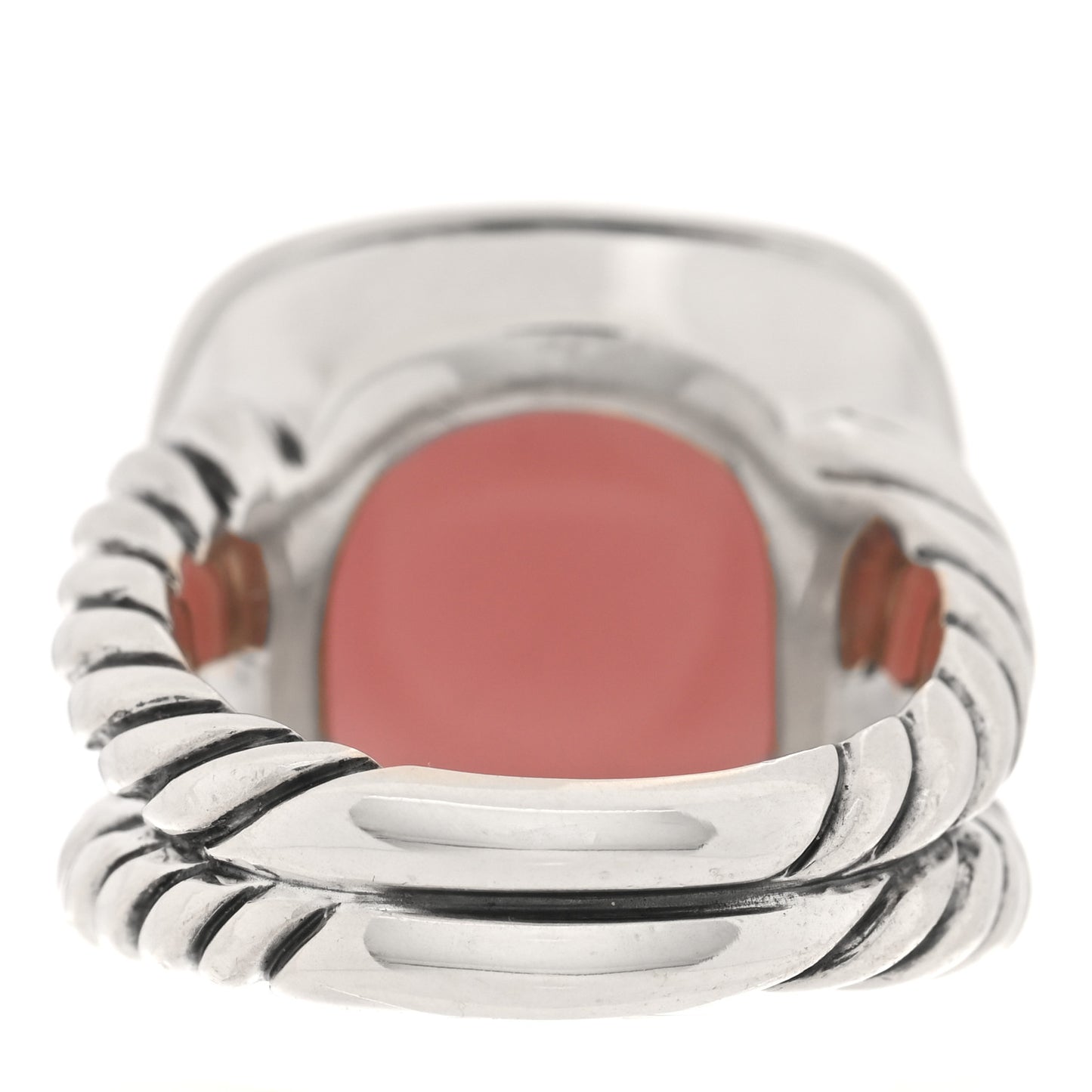 Sterling Silver Diamond Pink Chalcedony 14mm Albion Ring 52 6