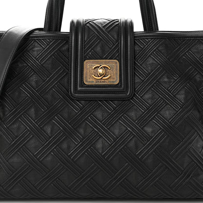 Chanel Calfskin Large Retro Girl Shopping Tote Black 8 of 11
