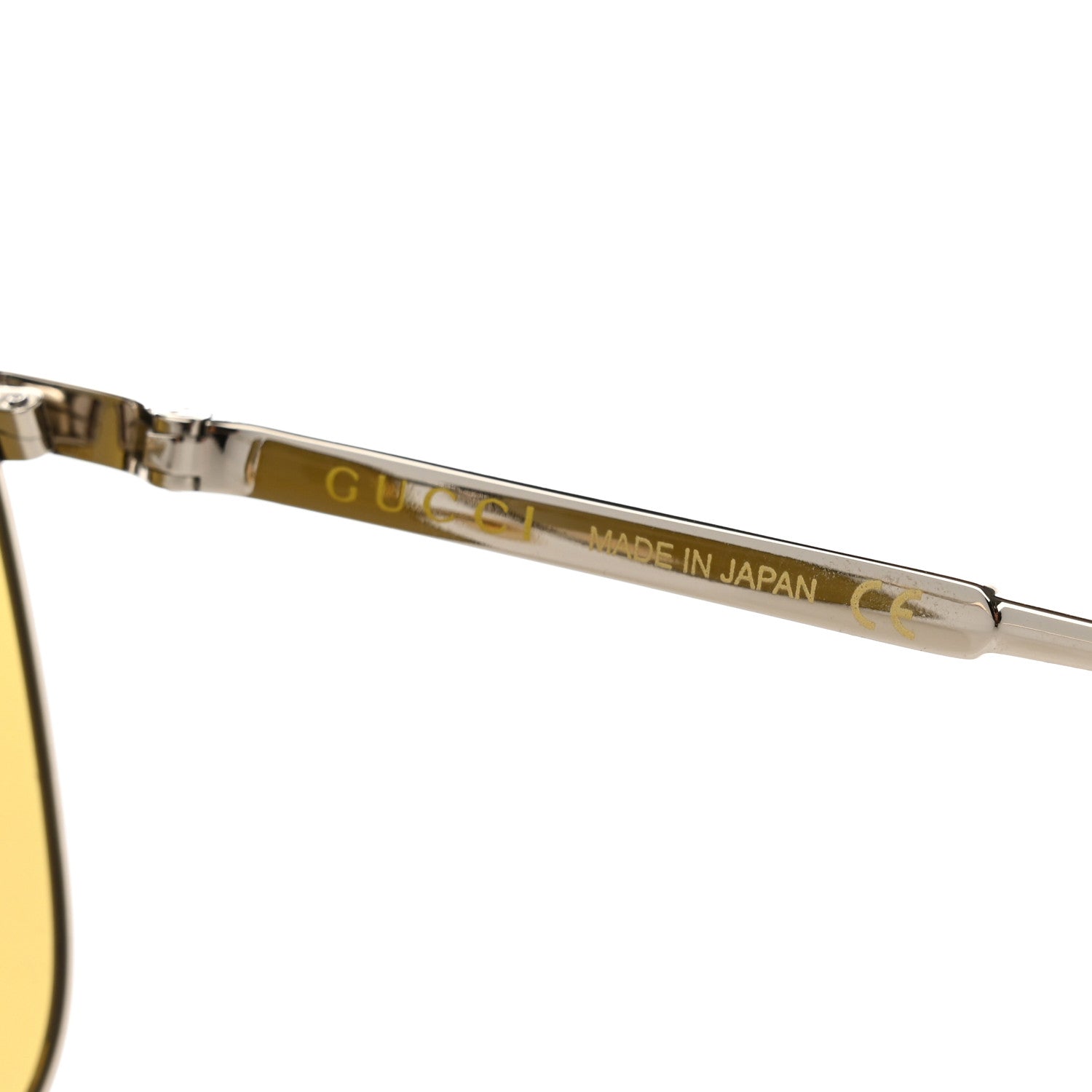 Gucci Metal Aviator Sunglasses GG0365S Silver Yellow 6 of 8