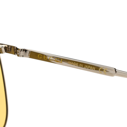Gucci Metal Aviator Sunglasses GG0365S Silver Yellow 6 of 8