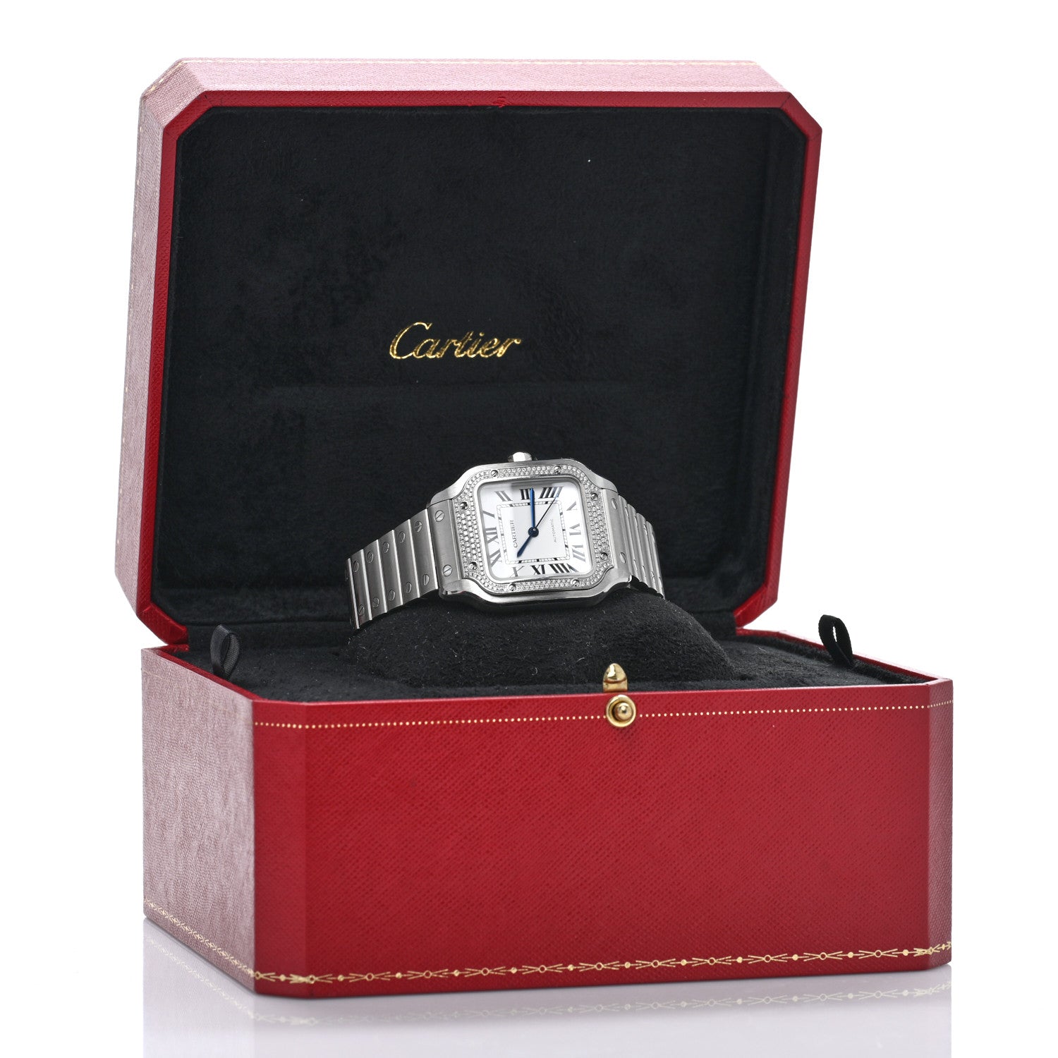 Cartier Stainless Steel Diamond Bezel 35mm Santos de Cartier Automatic Watch 5 of 5