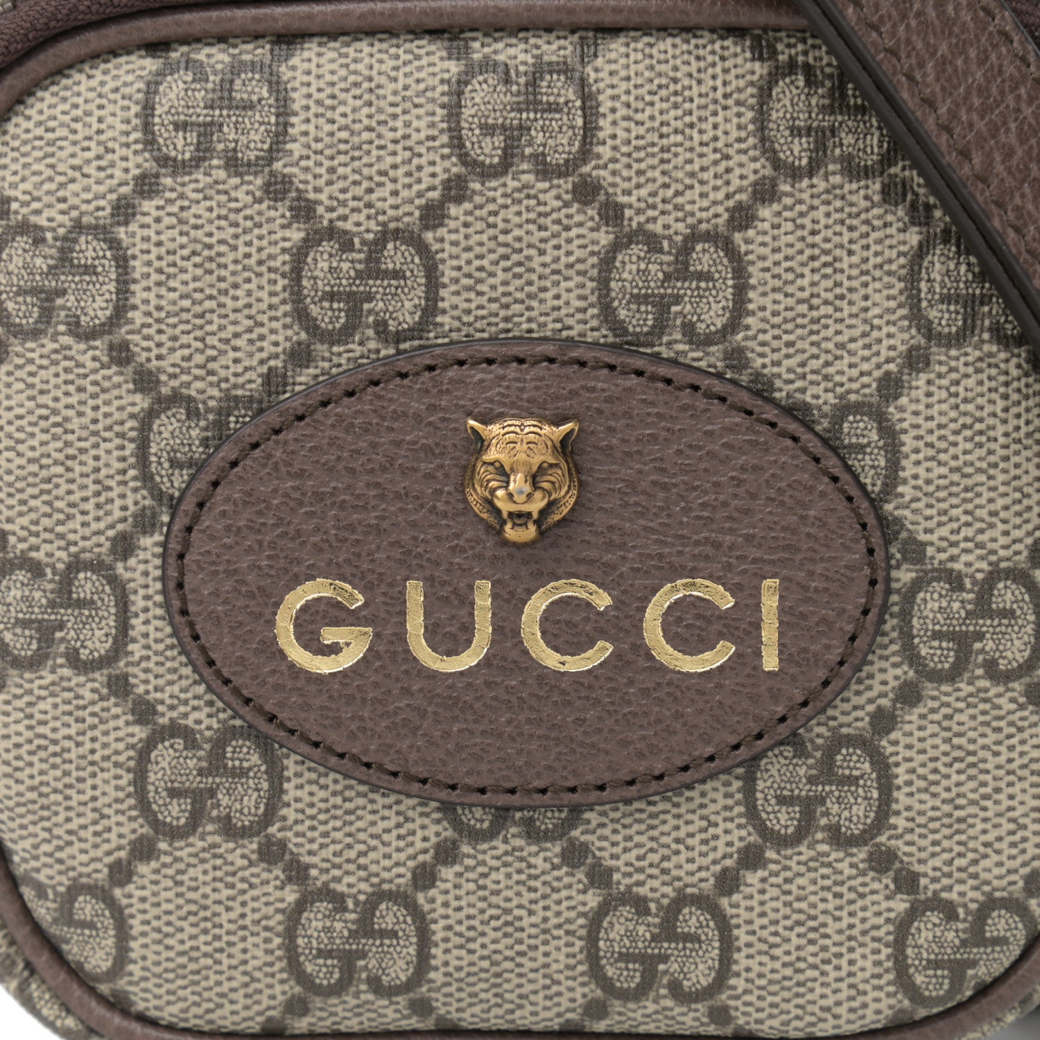 Gucci GG Supreme Monogram Mini Neo Vintage Double Zip Messenger Bag Beige New Acero Crop 8 of 10