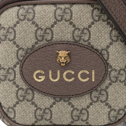 Gucci GG Supreme Monogram Mini Neo Vintage Double Zip Messenger Bag Beige New Acero Crop 8 of 10