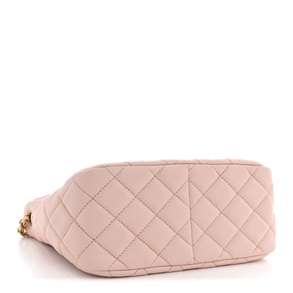 Chanel Lambskin Quilted Small Pearl Crush Hobo Light Pink 4 of 11