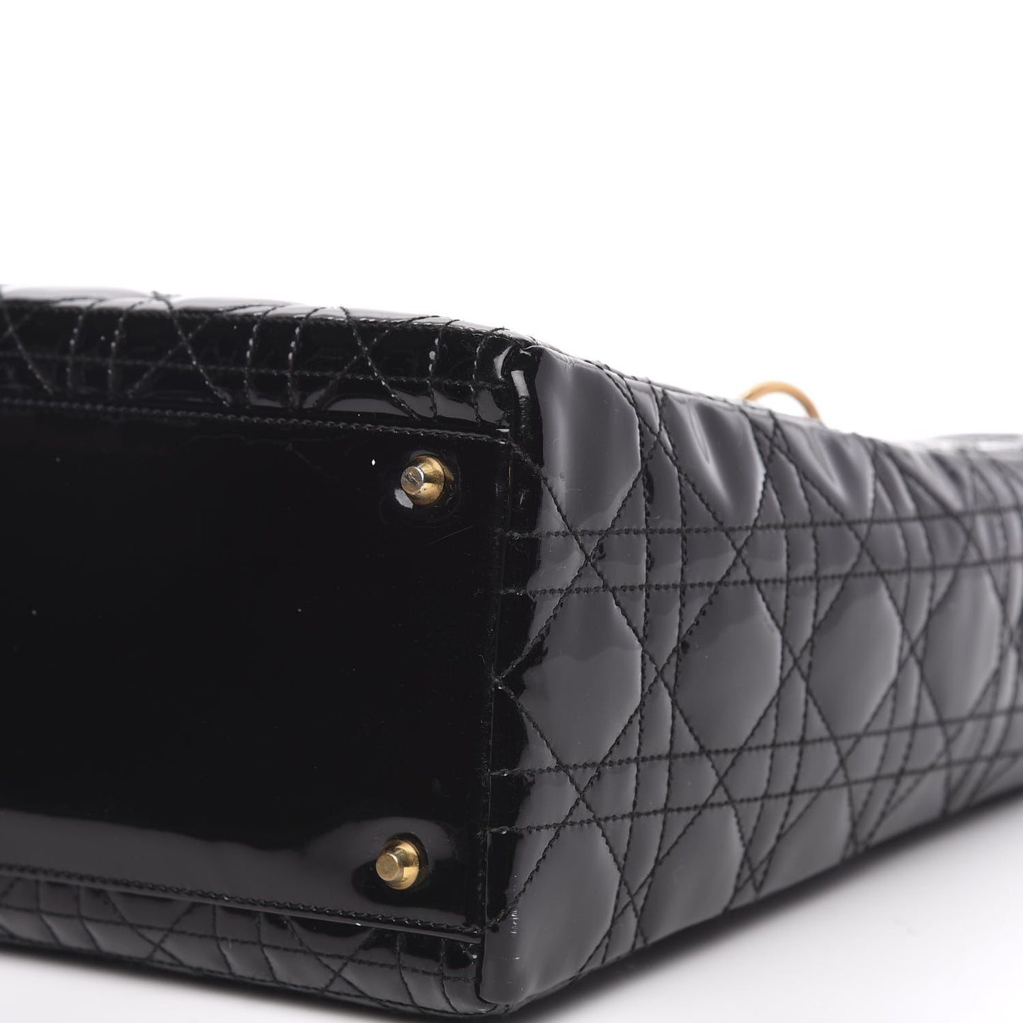 Patent Cannage Large Lady Dior Black