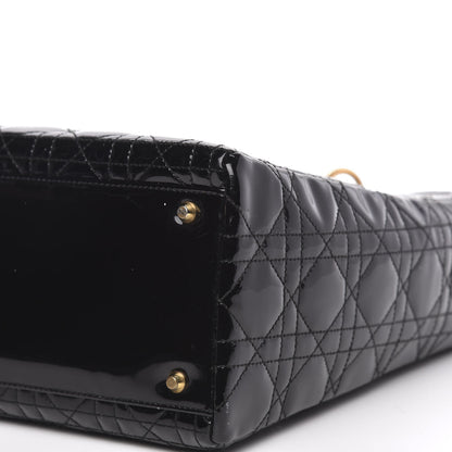 Christian Dior Patent Cannage Large Lady Dior Black 9 of 12