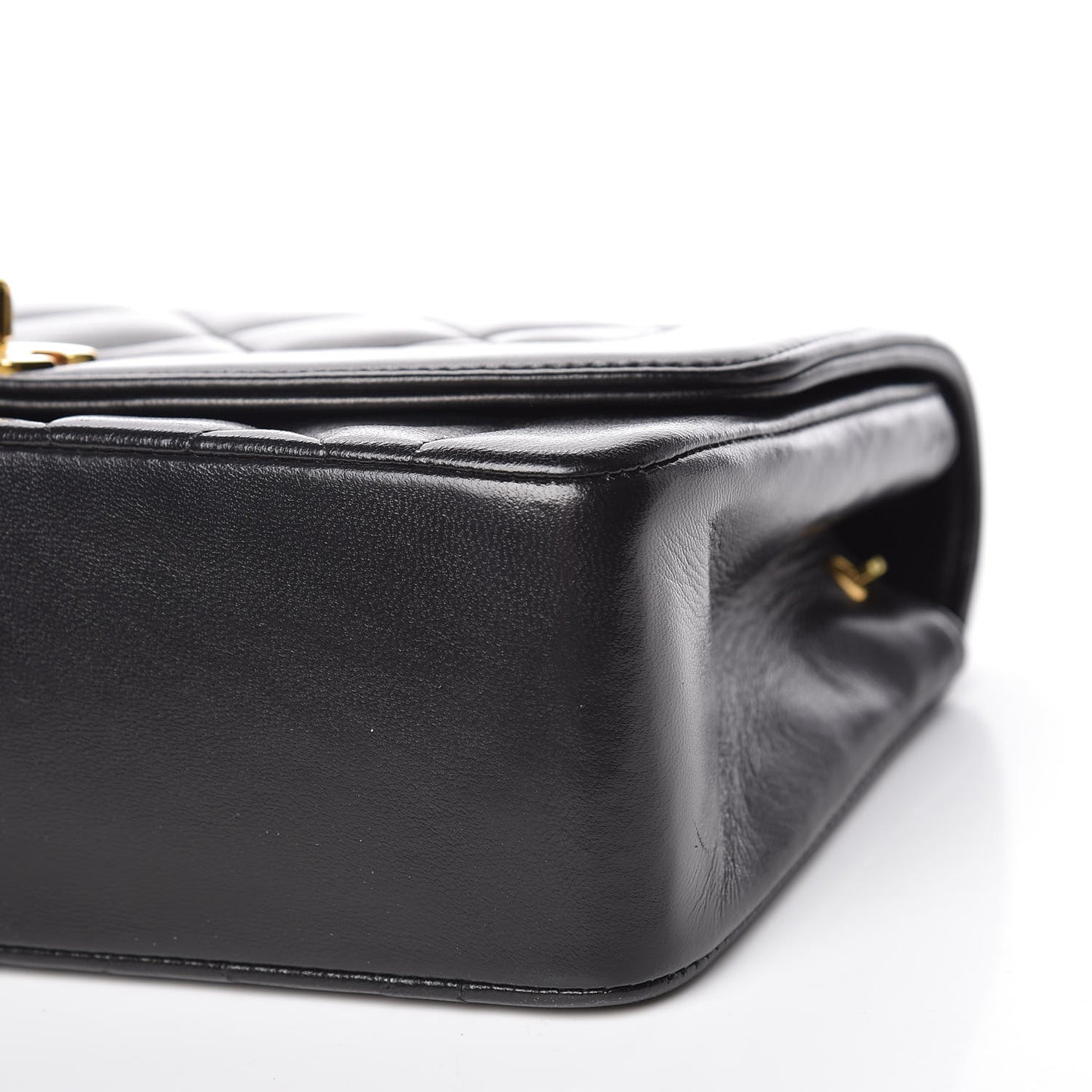 Lambskin Quilted Small Single Flap Black