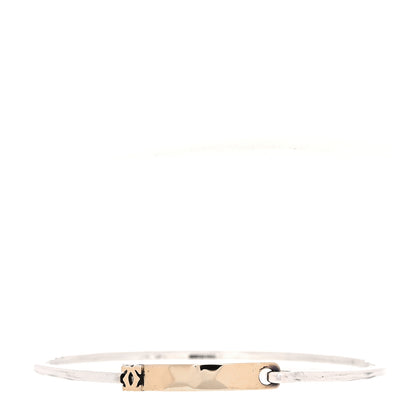 Cartier Sterling Silver 18K Yellow Gold C De Cartier ID Bangle Bracelet 1 of 12