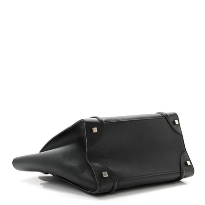 Celine Drummed Calfskin Mini Luggage Black 4 of 10