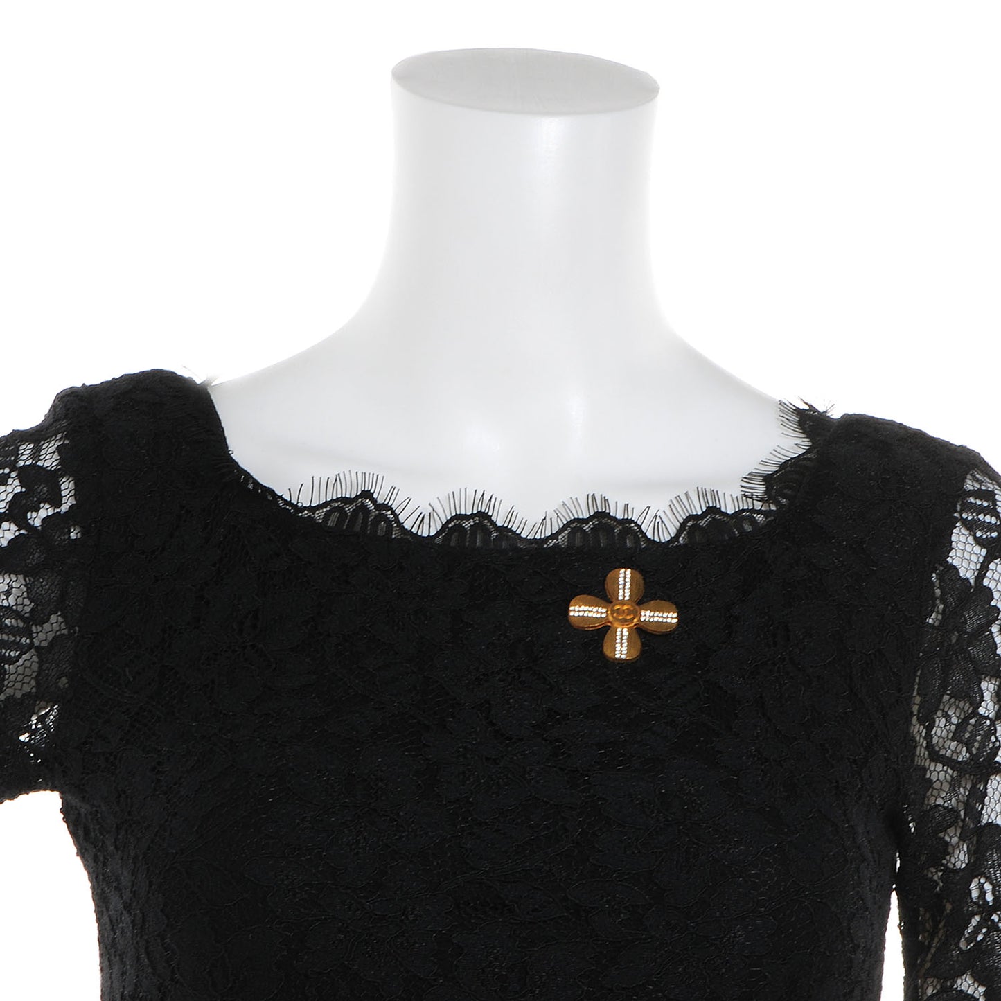 Crystal CC Cross Brooch Brushed Gold