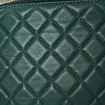 Chanel Calfskin Quilted Banane Waist Bag Fanny Pack Dark Green 9 of 14