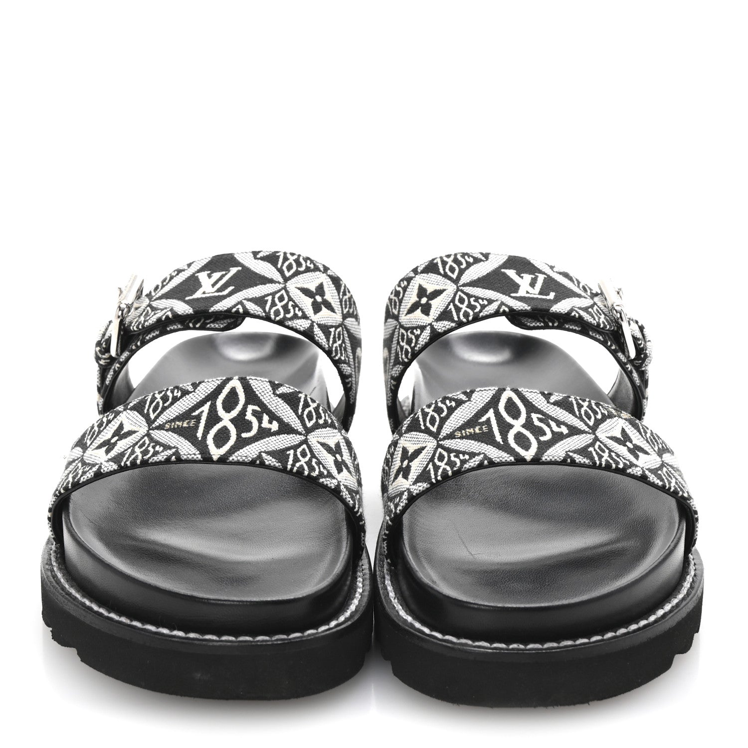 Louis Vuitton Jacquard Since 1854 Paseo Flat Comfort Mule 37.5 Grey 3 of 10