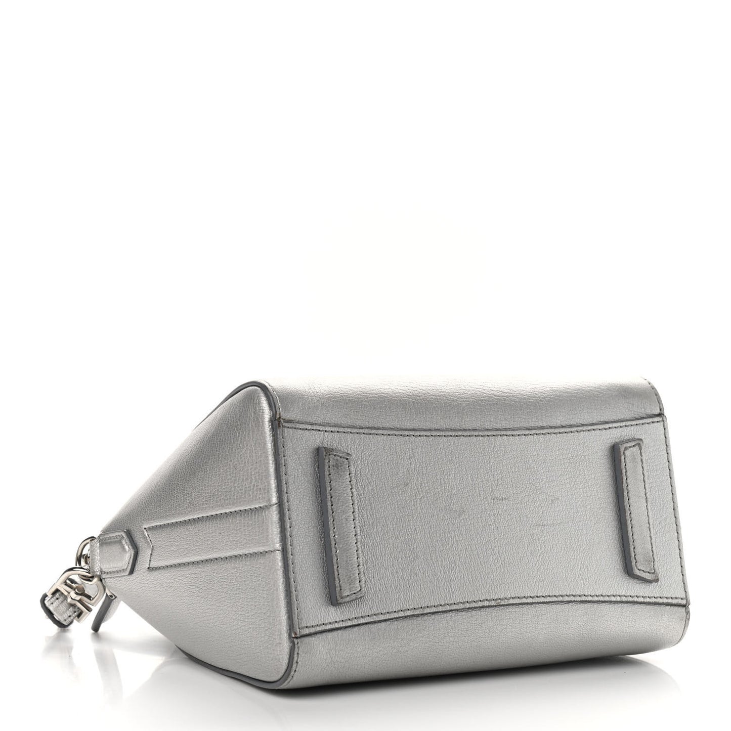 Metallic Sugar Goatskin Mini Antigona Silver