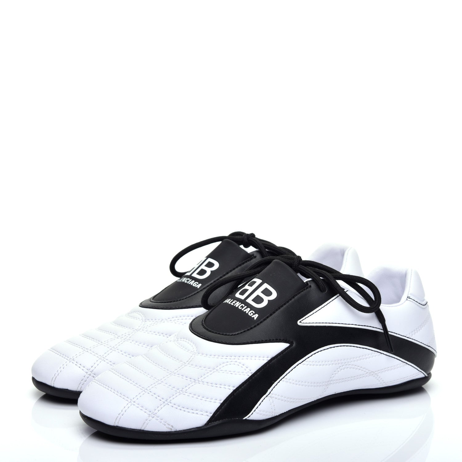 Balenciaga Matte Calfskin Womens Zen Sneaker 39 White Black 3 of 9