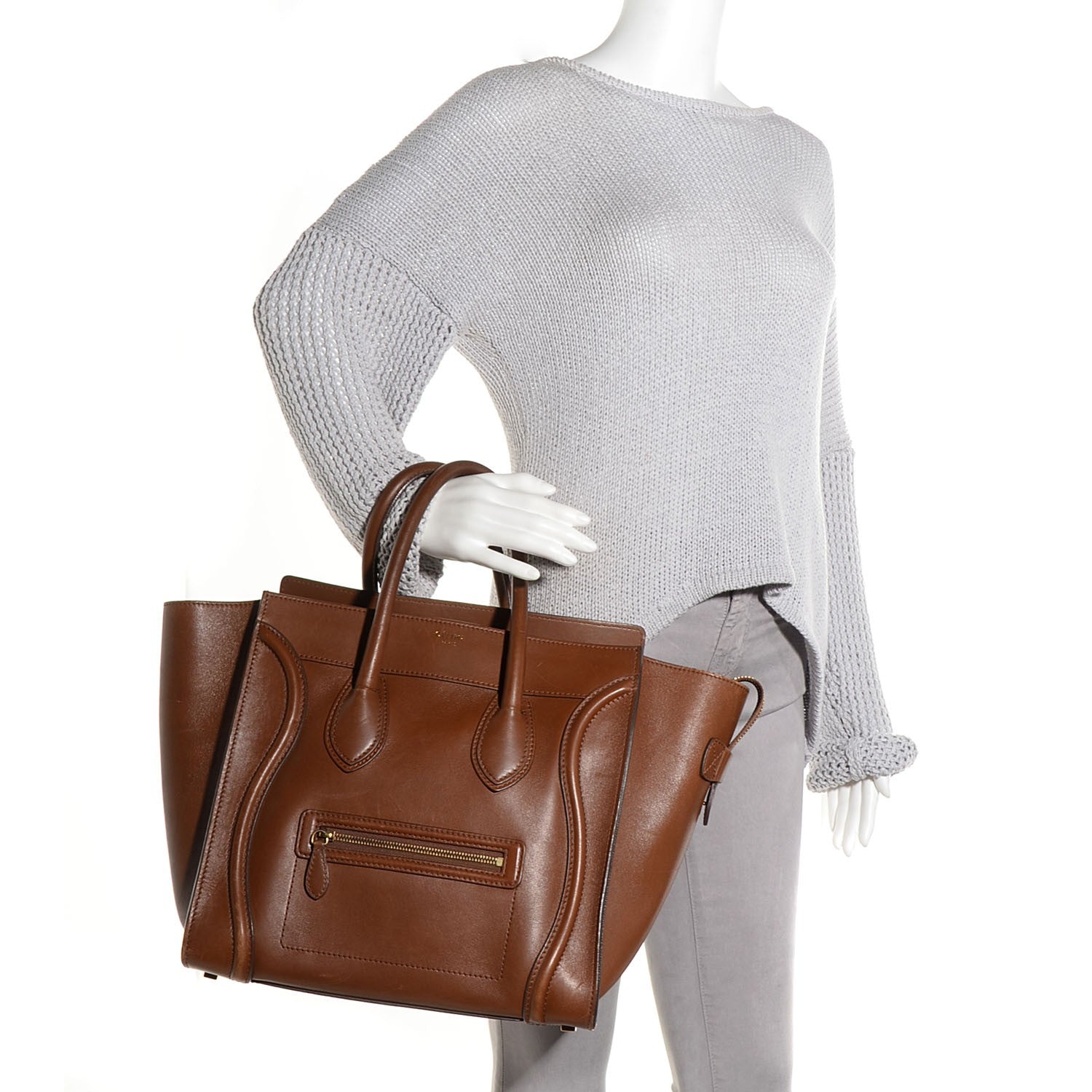 Celine Smooth Calfskin Mini Luggage Camel 2 of 9