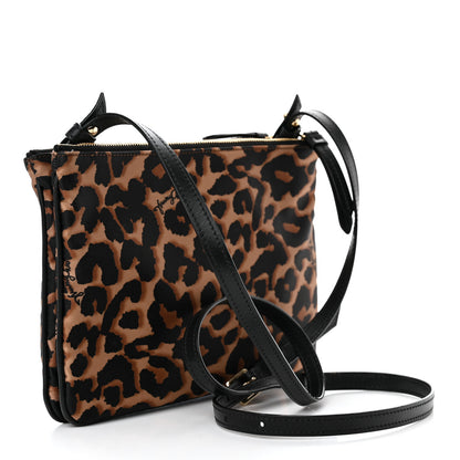 Jimmy Choo Nylon Leopard Print Candice Crossbody Black 3 of 11