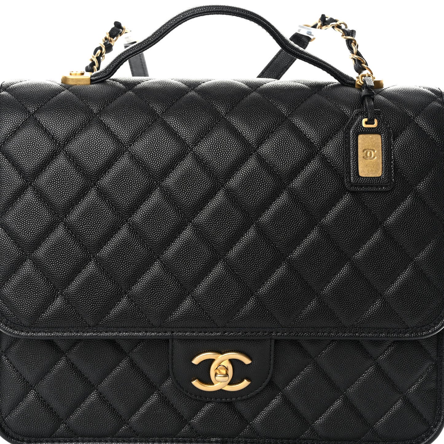 Caviar Quilted School Memory Backpack Black