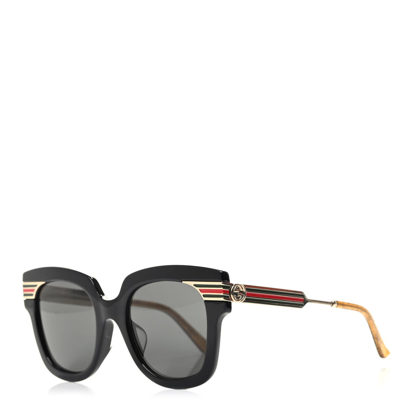 Acetate Square Frame Web Sunglasses GG0281SA Black