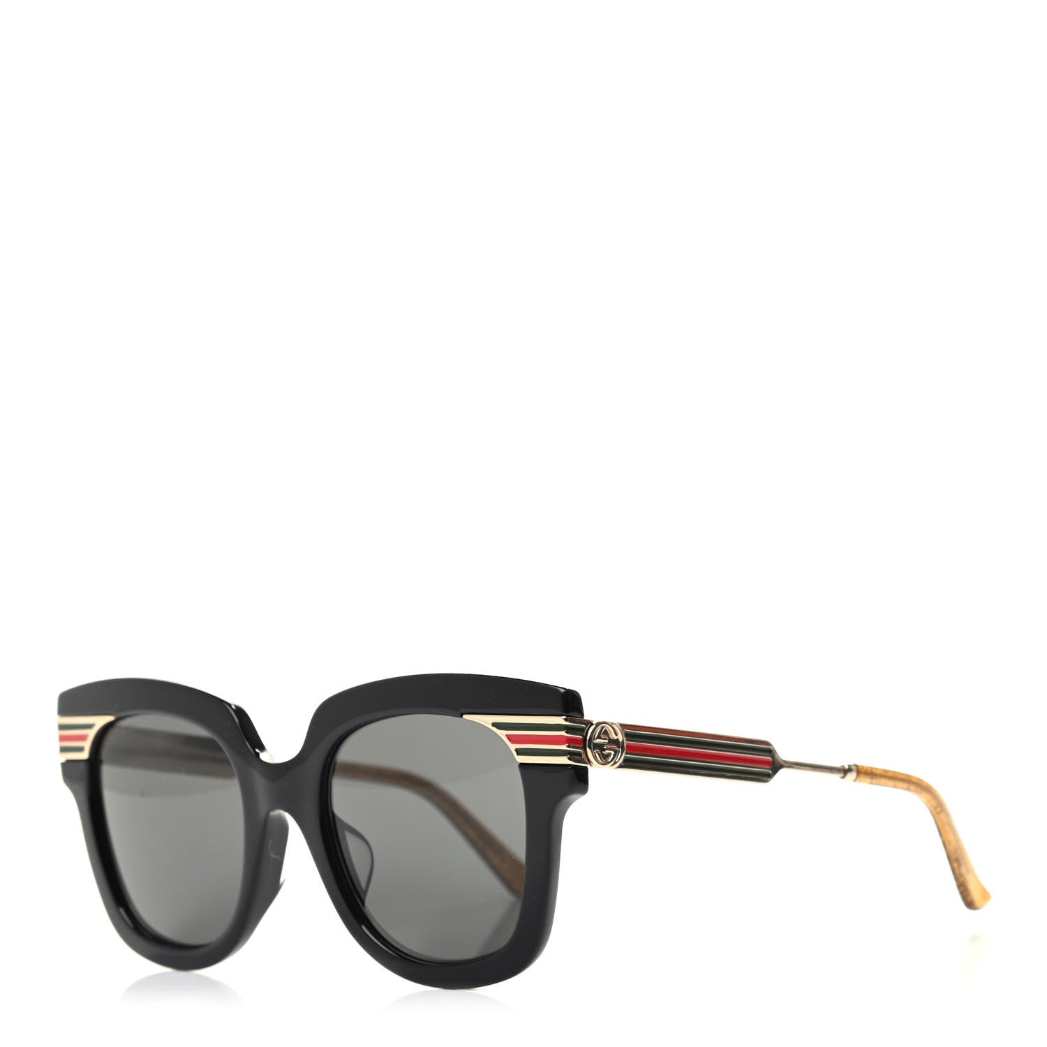 Gucci Acetate Square Frame Web Sunglasses GG0281SA Black 1 of 7
