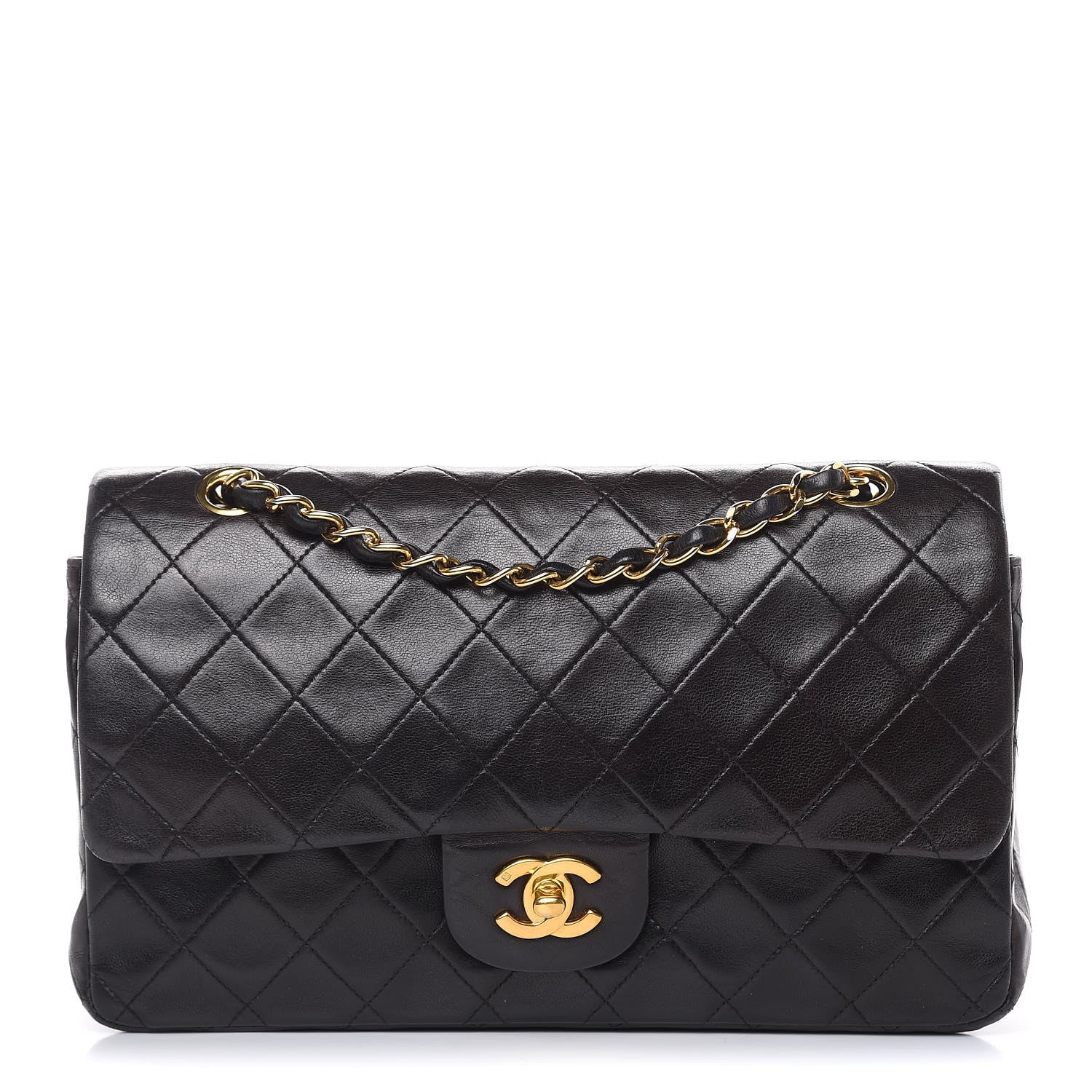 Chanel Lambskin Quilted Medium Double Flap Bag Black 1 of 20