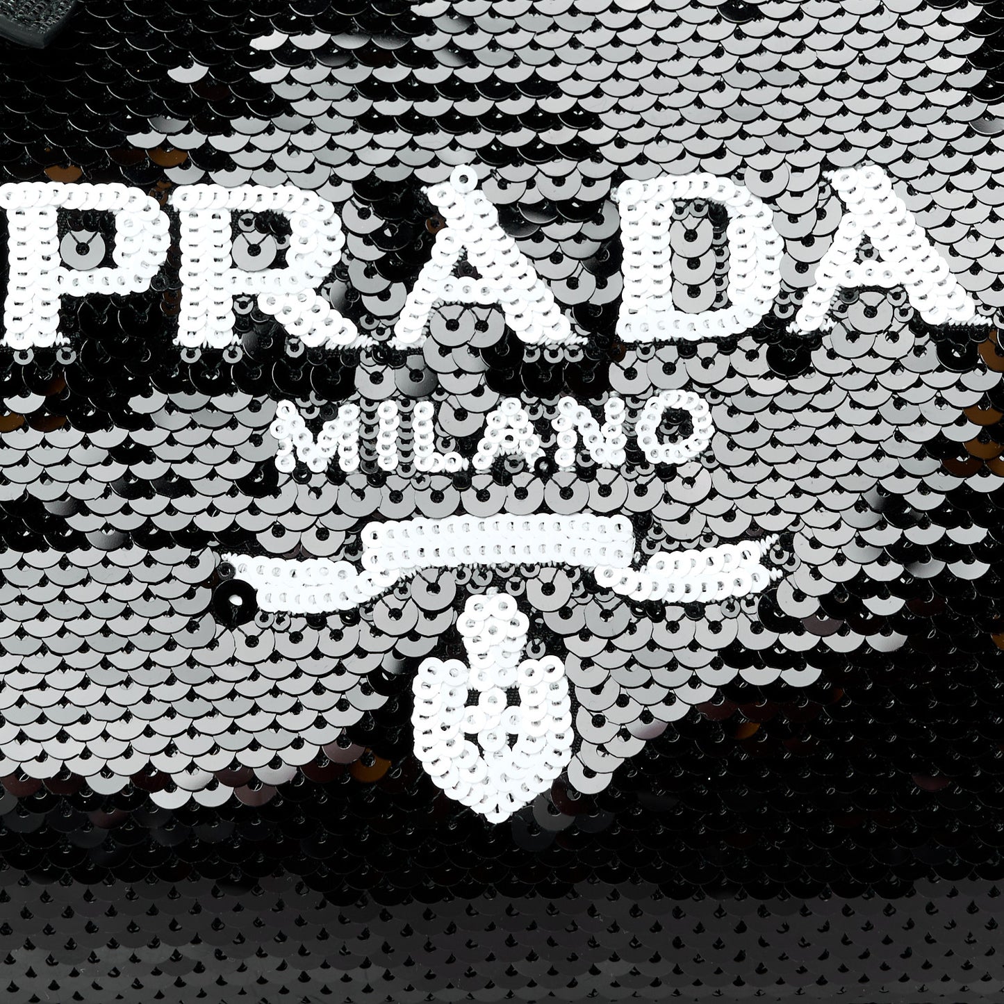 Paillettes Sequin Mini Re-Edition 2000 Bag Black White