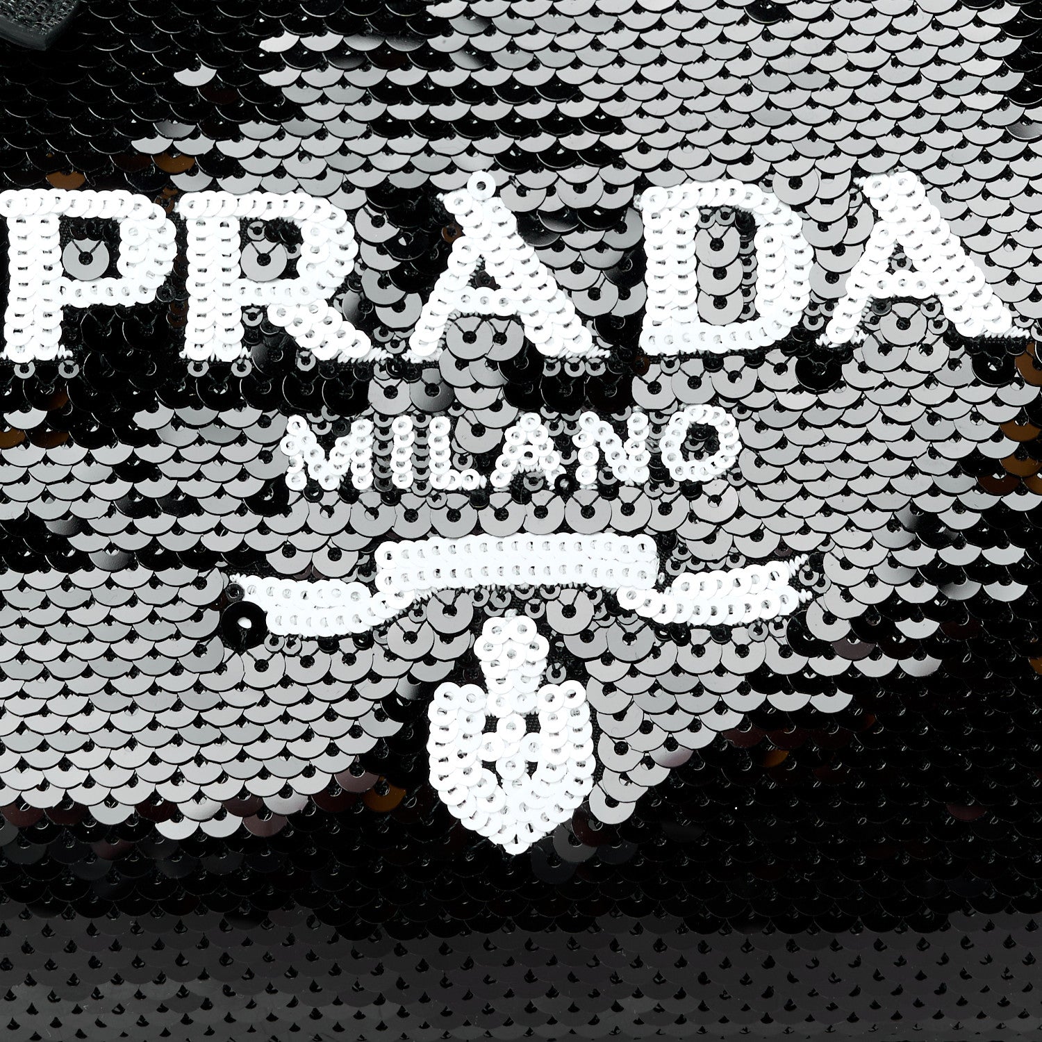Prada Paillettes Sequin Mini Re-Edition 2000 Bag Black White 8 of 11
