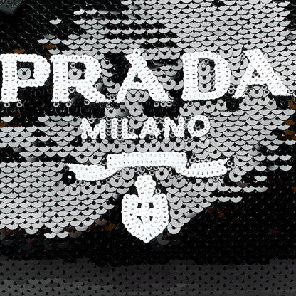 Prada Paillettes Sequin Mini Re-Edition 2000 Bag Black White 8 of 11
