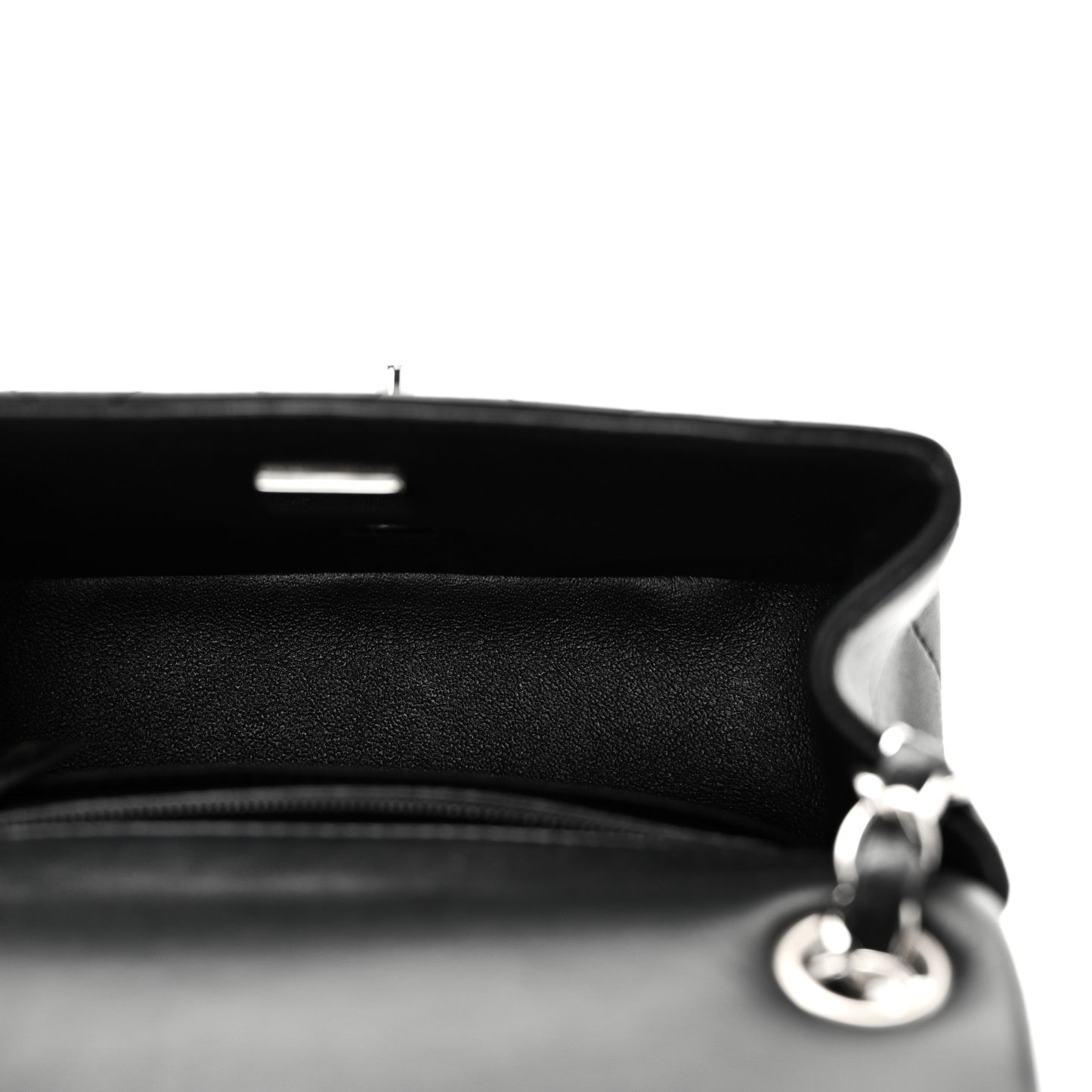 Lambskin Quilted Mini Square Flap Black