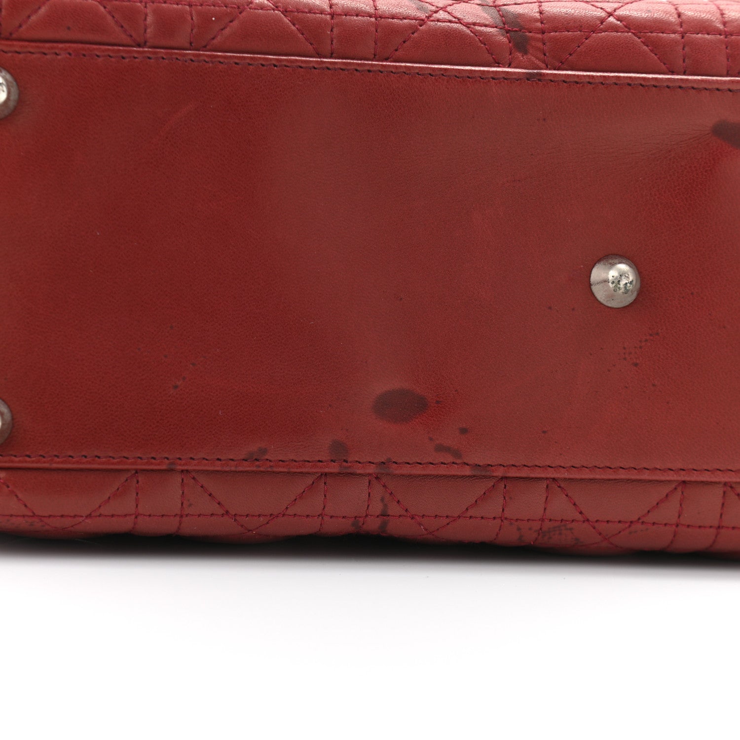 Christian Dior Lambskin Cannage Large Lady Dior Red 12 of 13