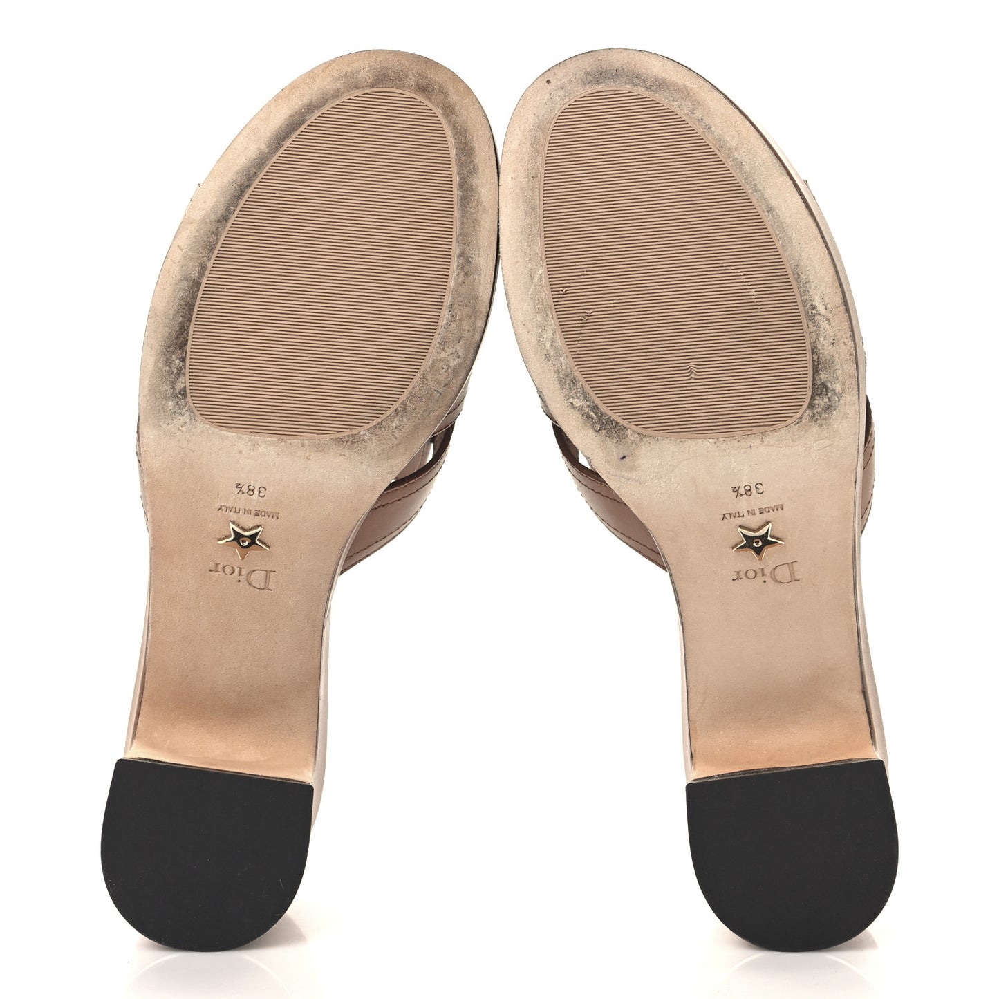 Calfskin 30 Montaigne Mid-Heel Slide Sandals 38.5 Cuir