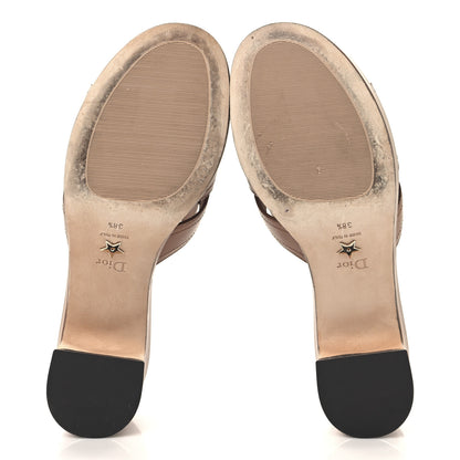 Christian Dior Calfskin 30 Montaigne Mid-Heel Slide Sandals 38.5 Cuir 6 of 9