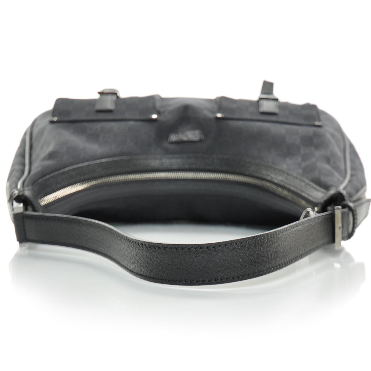Gucci Monogram Large Pocket Hobo Black 5 of 9