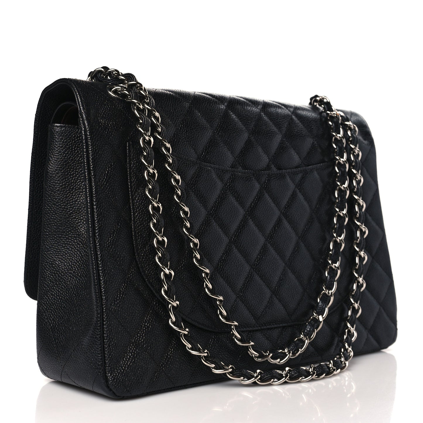 Caviar Quilted Maxi Double Flap Black