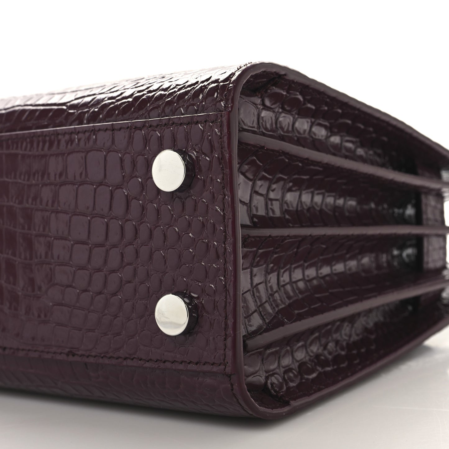 Calfskin Crocodile Embossed Nano Sac De Jour Bordeaux