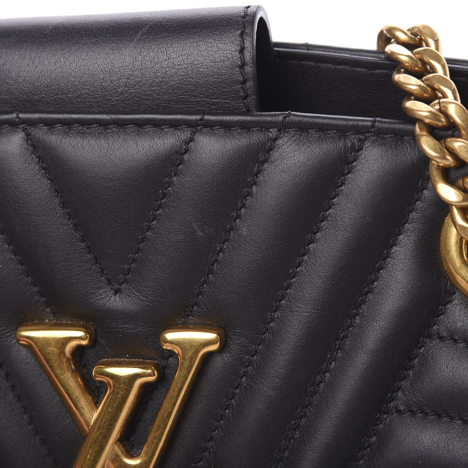 Louis Vuitton Calfskin New Wave Chain Tote Black 11 of 12