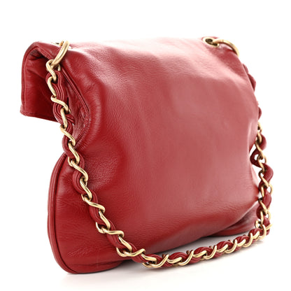 Chanel Lambskin Coco Ball Fold Over Bag Red 3 of 11