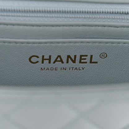 Chanel Lambskin Quilted Mini Top Handle Rectangular Flap Light Blue 6 of 9