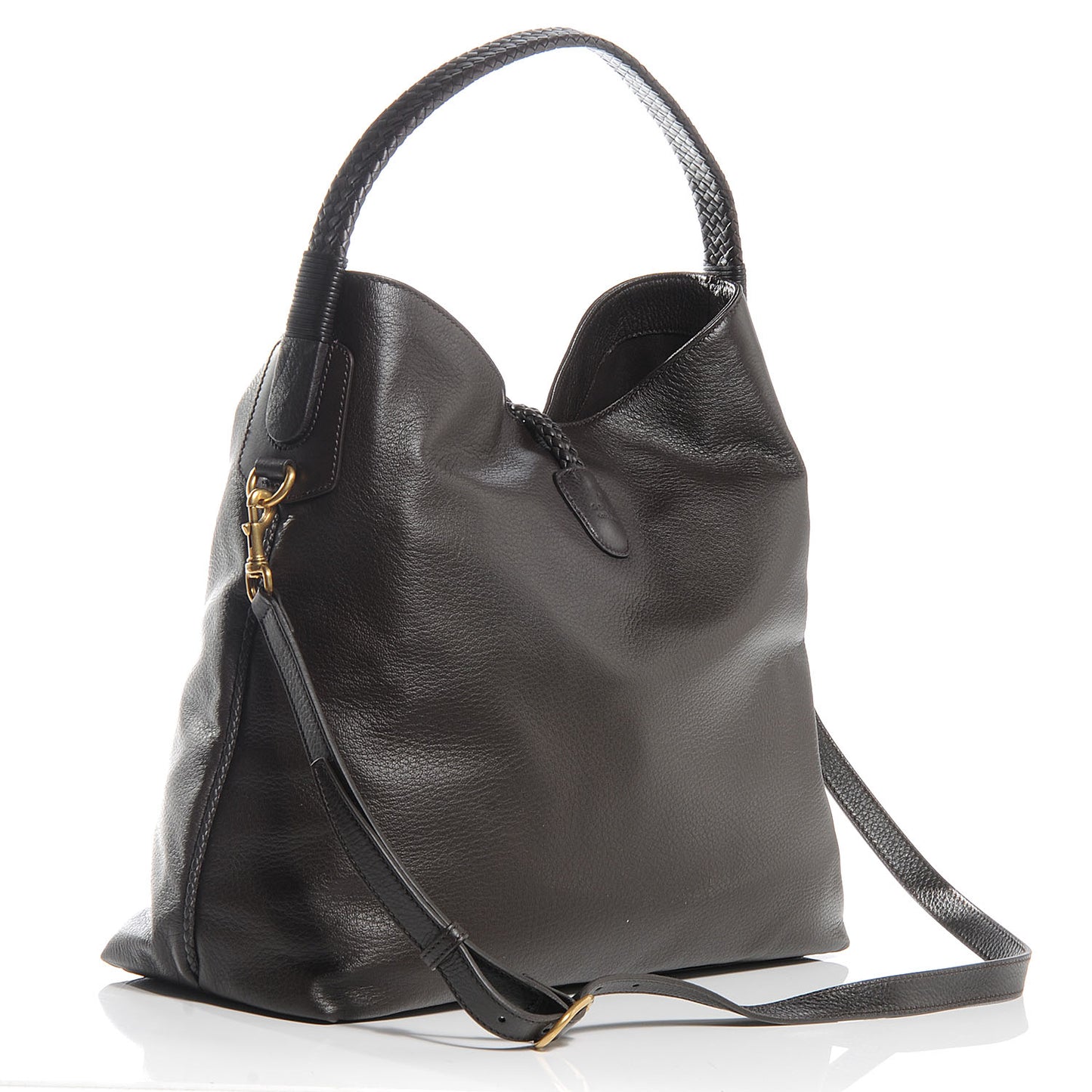 Deerskin Large Hip Bamboo Hobo Dark Cocoa