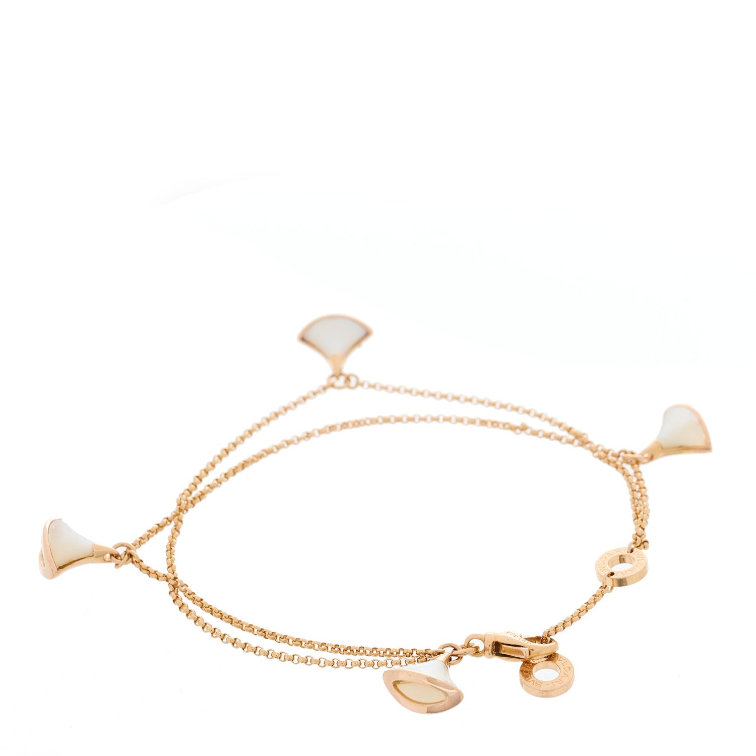 Bulgari 18K Rose Gold Mother of Pearl Divas' Dream Charm Bracelet SM 2 of 7
