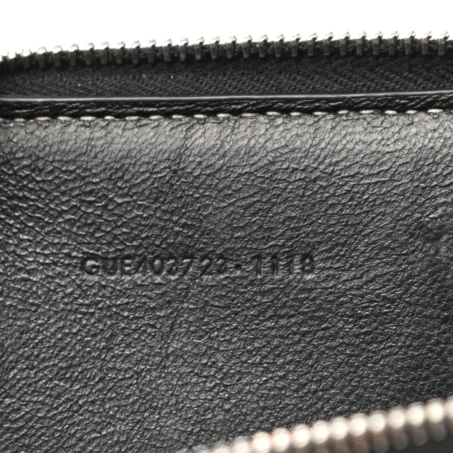 Saint Laurent Metallic Grain De Poudre Matelasse Chevron Monogram Compact Zip Around Wallet Silver 8 of 8