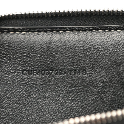 Saint Laurent Metallic Grain De Poudre Matelasse Chevron Monogram Compact Zip Around Wallet Silver 8 of 8