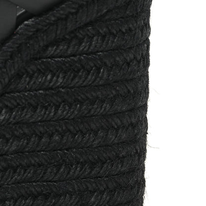 Saint Laurent Calfskin Tribute 95 Platform Espadrille Wedge Sandals 38.5 Black 9 of 9