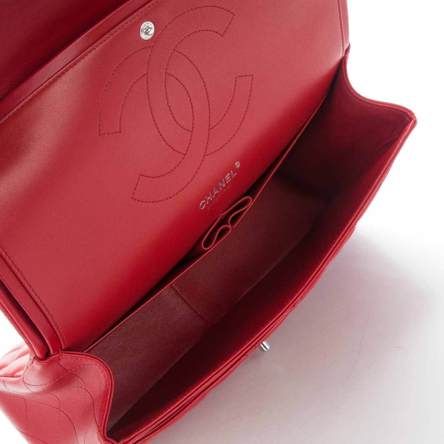 Chanel Lambskin Quilted Jumbo Double Flap Red 5 of 7