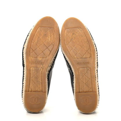 Chanel Lambskin Quilted CC Espadrilles 38 Black 5 of 8