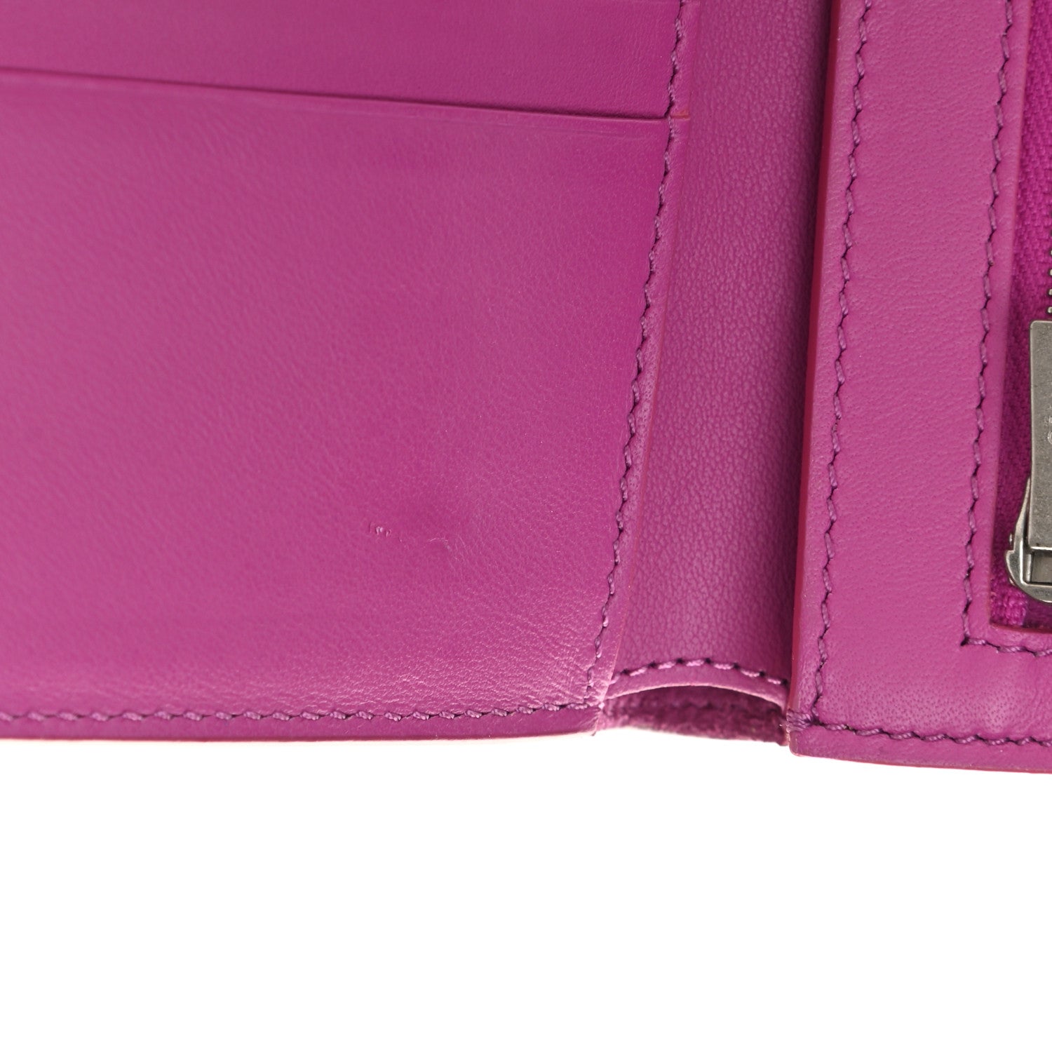 Celine Grained Calfskin Medium Multifunction Strap Wallet Magenta 10 of 14