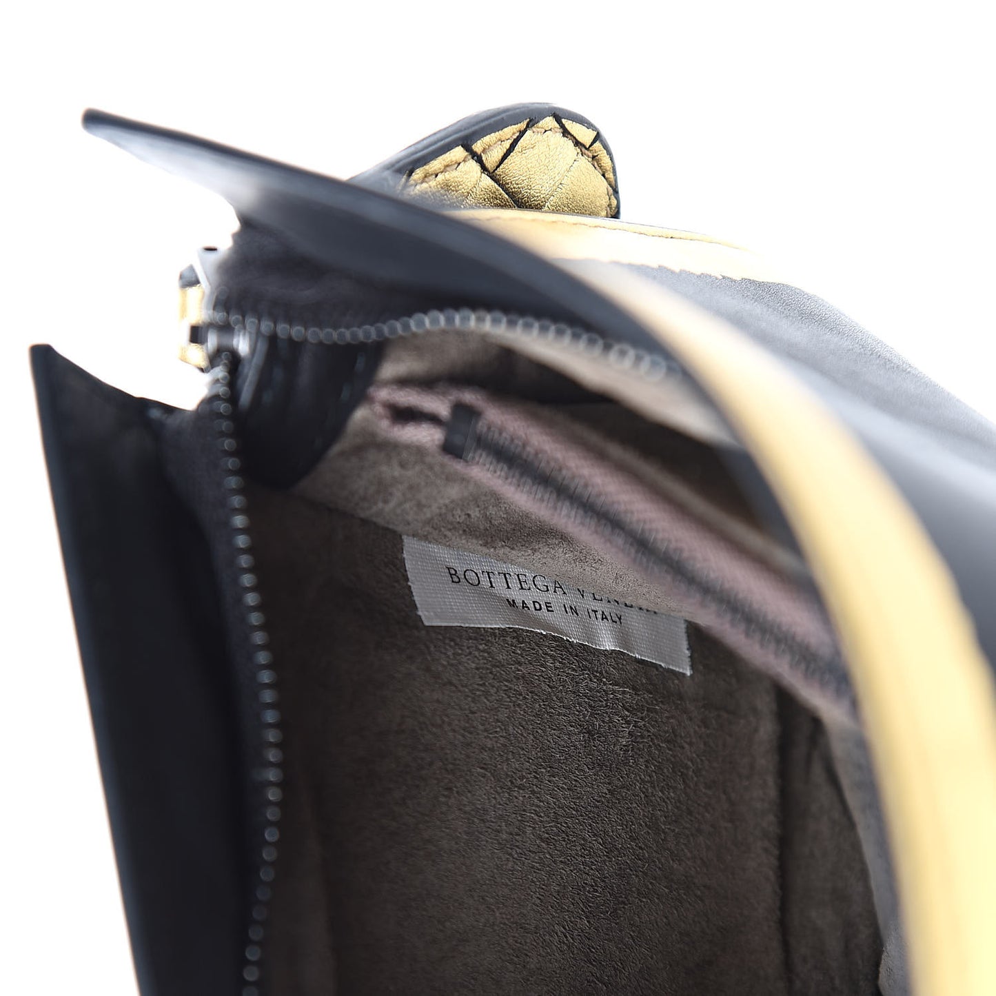 Gilded Waxed Leather Pouch Gold Black