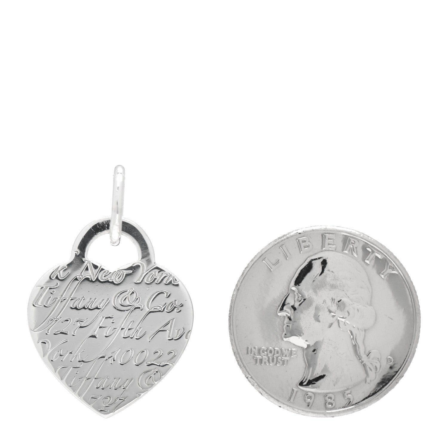 Tiffany Sterling Silver Notes Heart Tag Charm 2 of 3